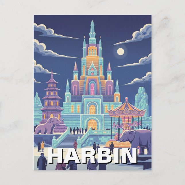 Harbin Ice Festival China Postcard (Front)