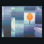 Harbinger of autumn abstract watercolor Paul Klee Notepad<br><div class="desc">A tree painted in orange autumn colors,  surrounded by various shades of blue and purple rectangles. Abstract watercolor and pencil painting on paper by Paul Klee.</div>