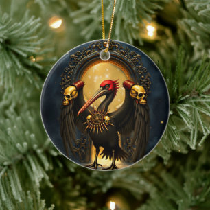 Harbinger of the Golden Gate The Nocturnal Pelican Ceramic Ornament