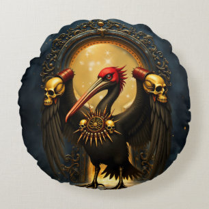 Harbinger of the Golden Gate The Nocturnal Pelican Round Pillow