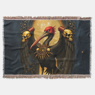 Harbinger of the Golden Gate The Nocturnal Pelican Throw Blanket