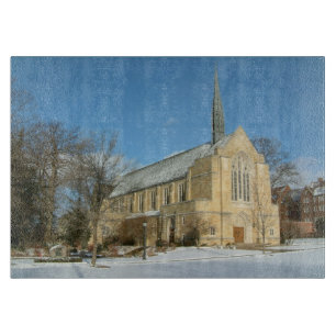 Harbison Chapel in Winter at Grove City College Cutting Board