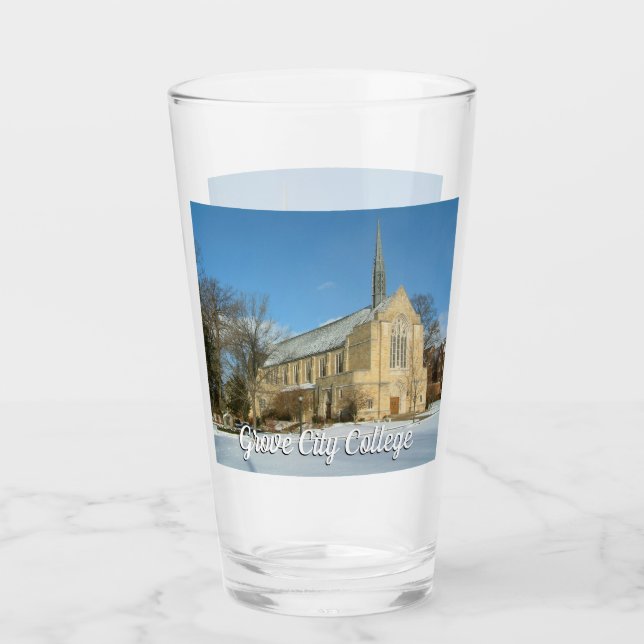 Harbison Chapel in Winter at Grove City College Glass (Front)