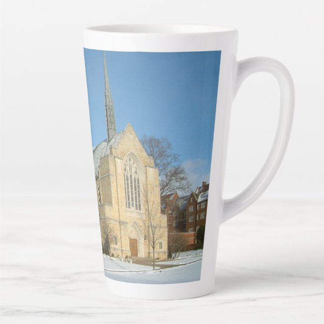 Harbison Chapel in Winter at Grove City College Latte Mug (Right)