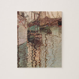 Harbor of Trieste by Egon Schiele, Vintage Art Jigsaw Puzzle