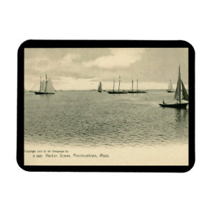 Harbor Scene, Provincetown, MA 1905 Vintage Magnet