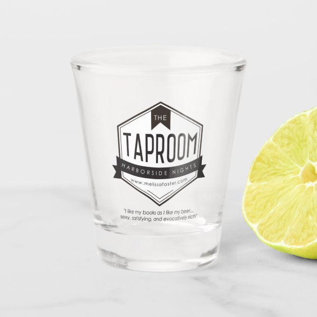 Harborside Nights Taproom shot glass (Front)