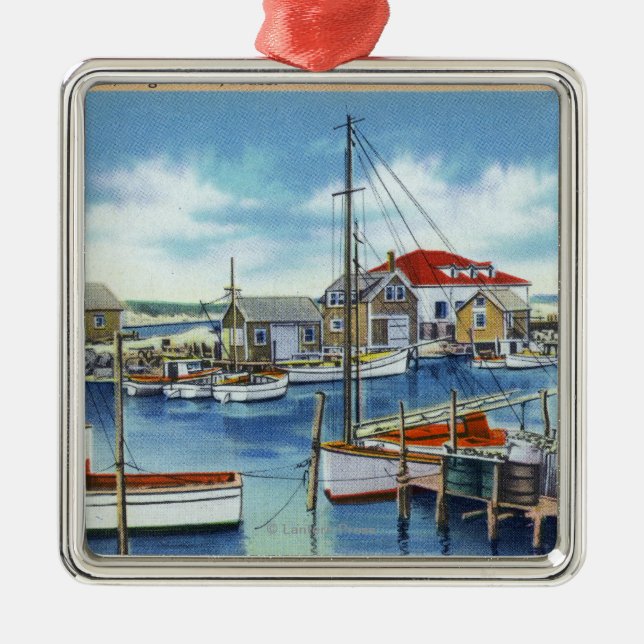 Harborview of the Waterfront Metal Ornament (Front)