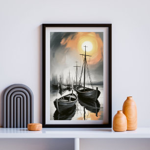 Harbour at Dusk Poster