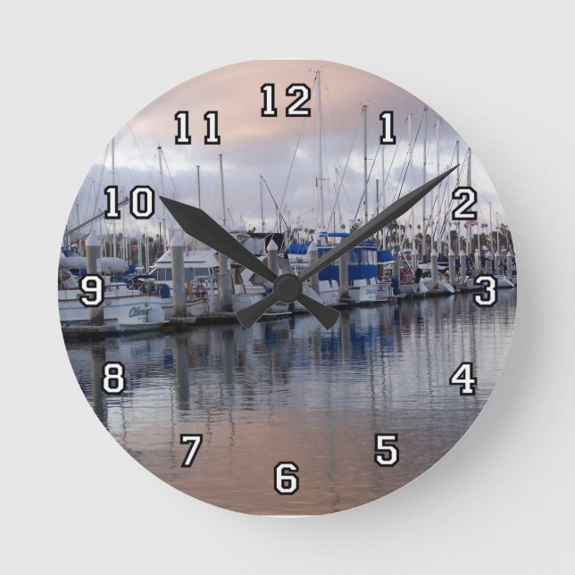 Harbour at San Pedro Wall Clock (Front)
