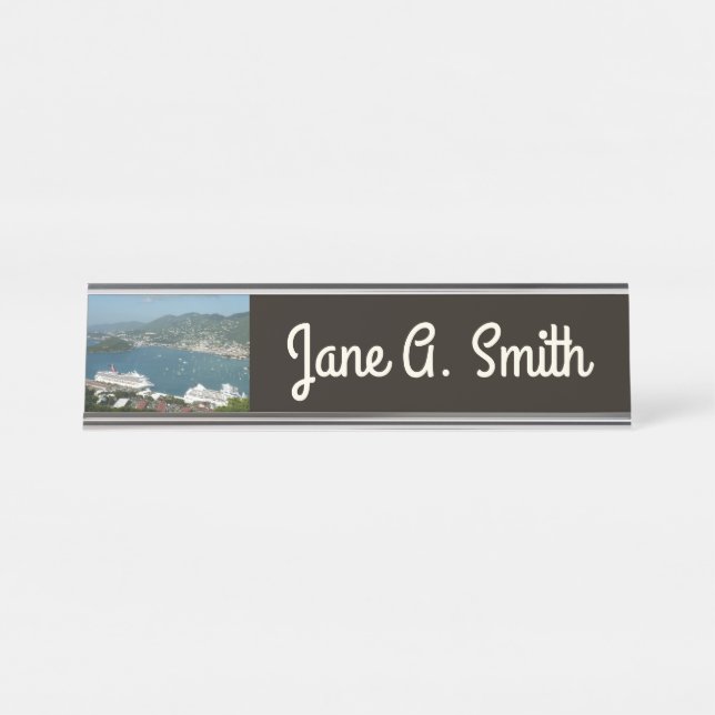 Harbour at St. Thomas US Virgin Islands Desk Name Plate (Front)