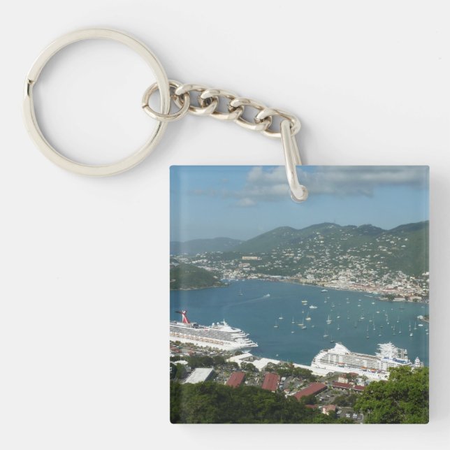 Harbour at St. Thomas US Virgin Islands Keychain (Front)