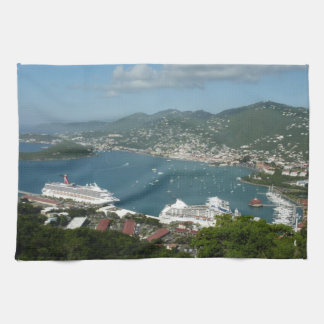 Harbour at St. Thomas US Virgin Islands Kitchen Towel