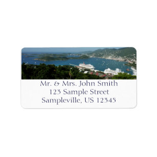 Harbour at St. Thomas US Virgin Islands Label