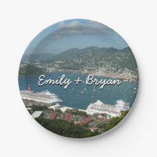 Harbour at St. Thomas US Virgin Islands Paper Plate