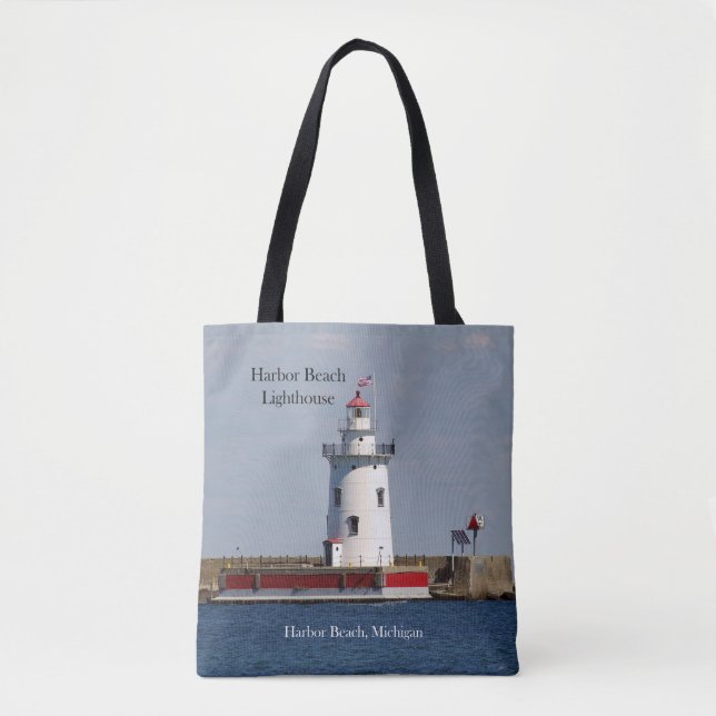 Harbour Beach Lighthouse all over tote bag (Front)