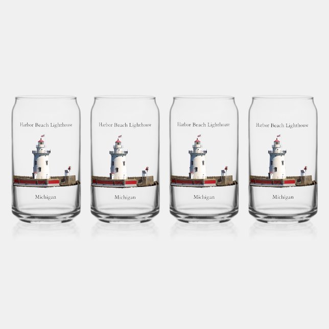 Harbour Beach Lighthouse can glass (Front)