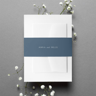 Harbour Blue Personalized Wedding Invitation Belly Band