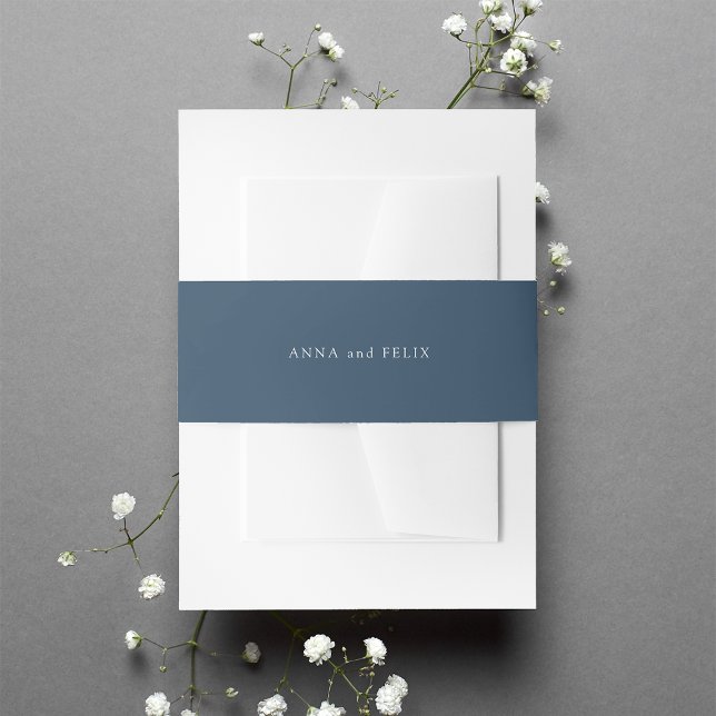 Harbour Blue Personalized Wedding Invitation Belly Band (Creator Uploaded)