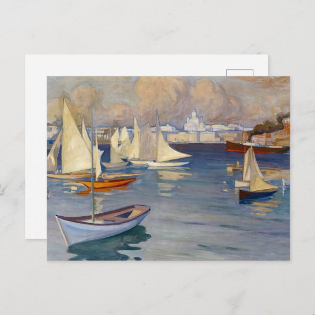 Harbour in Helsinki, Albert Edelfelt  Postcard (Front/Back)