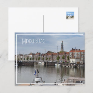 Harbour in Spring, Middelburg, Netherlands Postcard