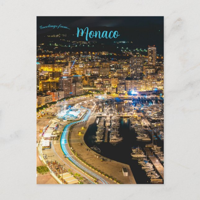 Harbour Lights in Monaco Postcard (Front)