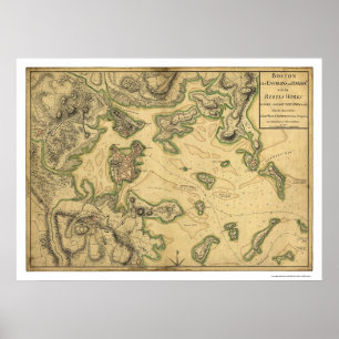 Harbour of Boston Map 1775 Poster