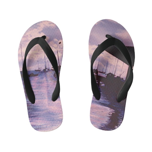 Harbour of Fort de France, Martinique Kid's Flip Flops (Footbed)