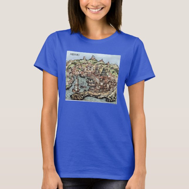 Harbour Of Genoa In Colour, 1493 T-Shirt (Front)