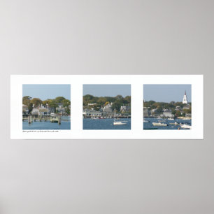 Harbour of Nantucket, Massachusetts Triptych Poster