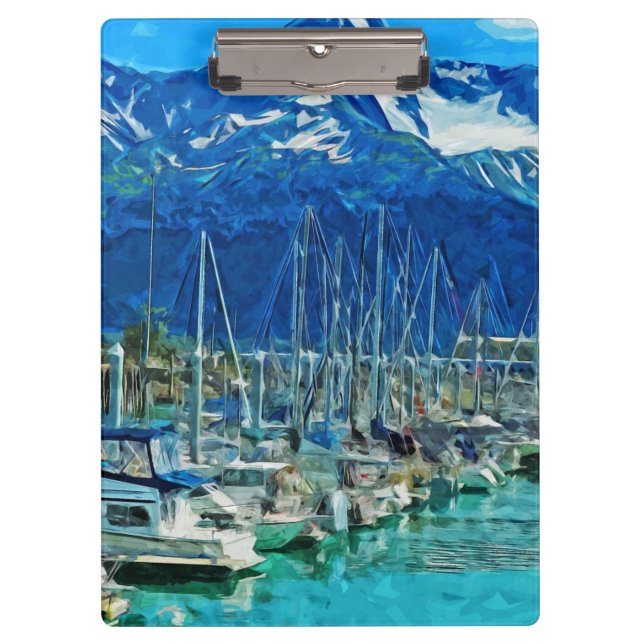 Harbour of Seward Alaska Abstract Impressionism Clipboard (Front)