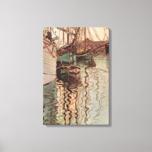 Harbour of Trieste by Egon Schiele, Vintage Art Canvas Print