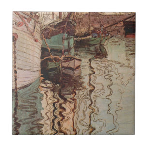 Harbour of Trieste by Egon Schiele, Vintage Art Tile