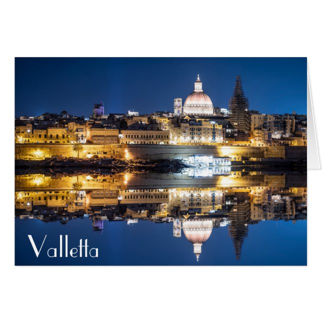 Harbour of Valletta old town at night (Front Horizontal)