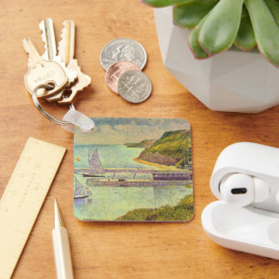 Harbour Port-en-Bessin High Tide by Georges Seurat Keychain