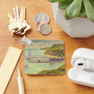 Harbour Port-en-Bessin High Tide by Georges Seurat Keychain