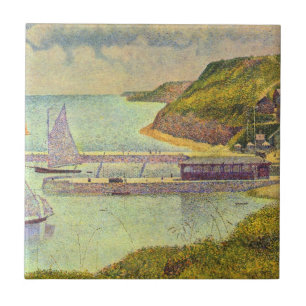 Harbour Port-en-Bessin High Tide by Georges Seurat Tile