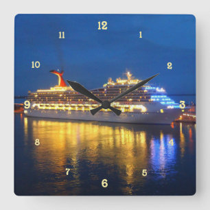 Harbour Reflections Square Wall Clock