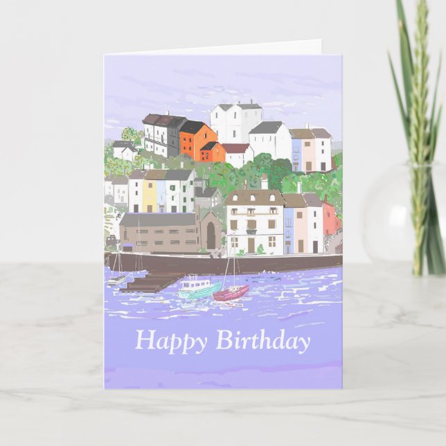 Harbour Scene Birthday Card (Front)