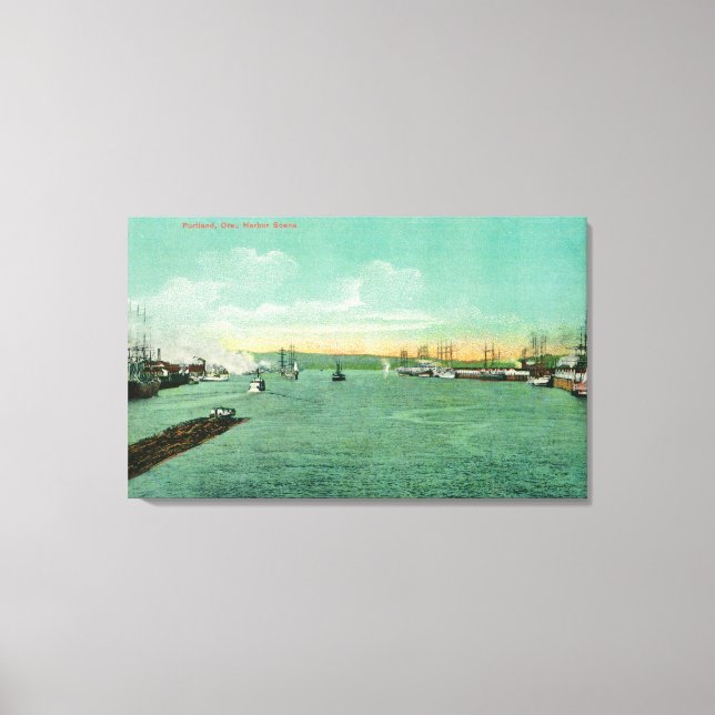 Harbour Scene in Portland, Oregon 2 Canvas Print (Front)