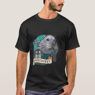 Harbour Seal And Brant Lighthouse Nantucket Massac T-Shirt
