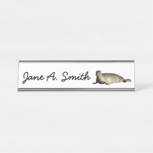 Harbour Seal at La Jolla California Desk Name Plate