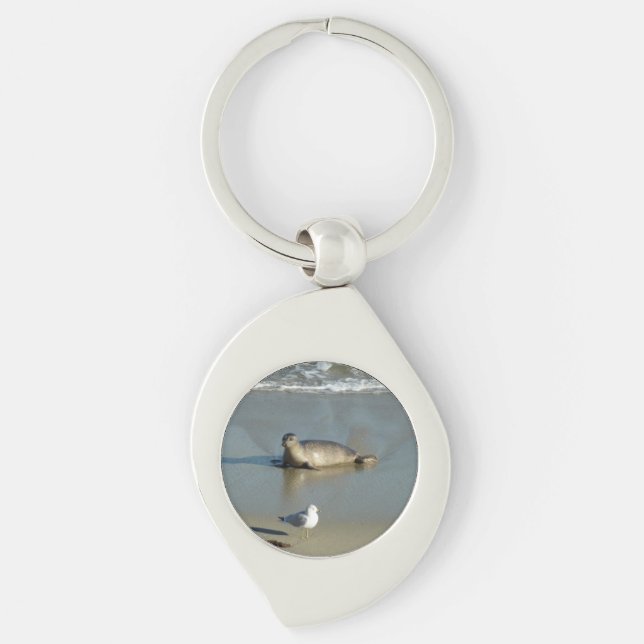 Harbour Seal at La Jolla California Keychain (Front)