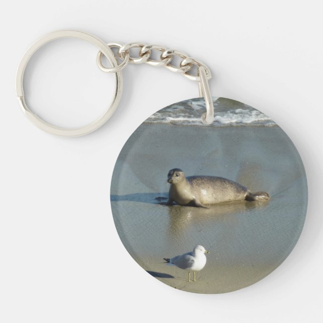 Harbour Seal at La Jolla California Keychain (Front)