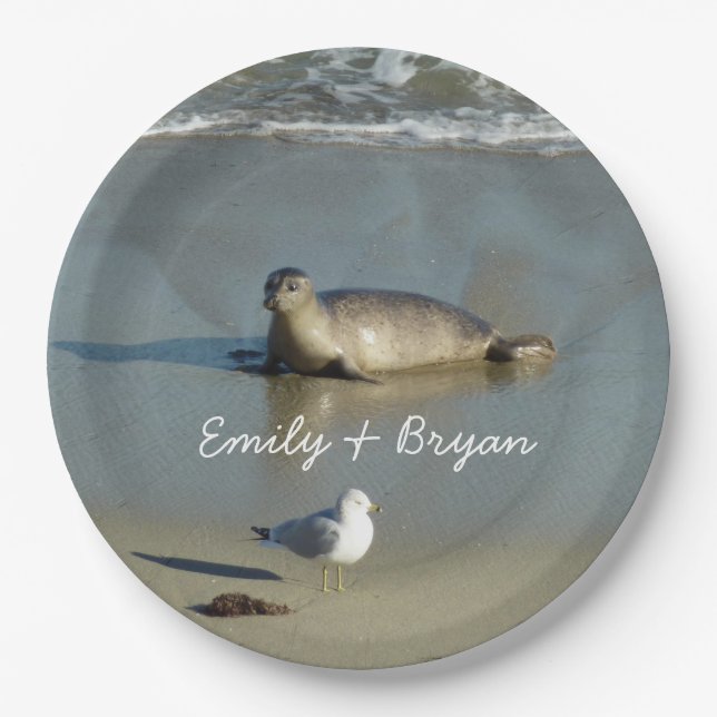 Harbour Seal at La Jolla California Paper Plate (Front)