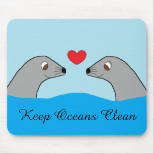 Harbour Seals in Love Mouse Pad