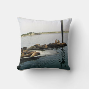 Harbour Seals, Morro Bay, California Throw Pillow