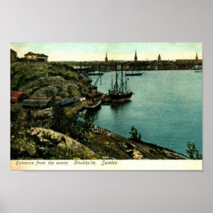 Harbour, Stockholm, Sweden Vintage Poster