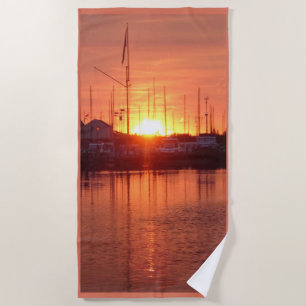 Harbour Sunset Beach Towel