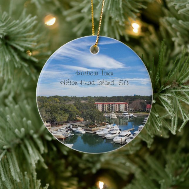 Harbour Town Hilton Head Island South Carolina Ceramic Ornament (Tree)